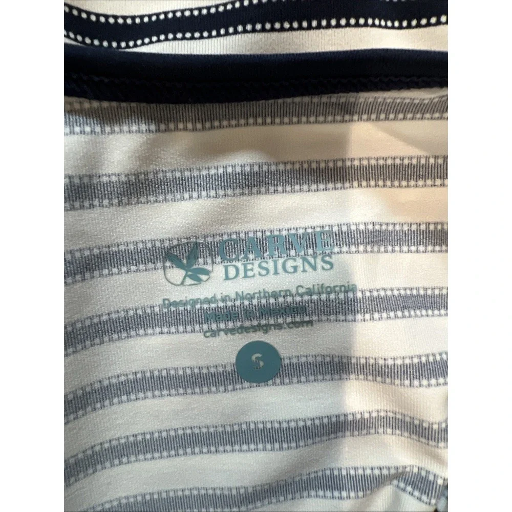 Carve Designs Kona 1/4 Zip Rash Guard Size Small Striped Beach Surf UPF 50